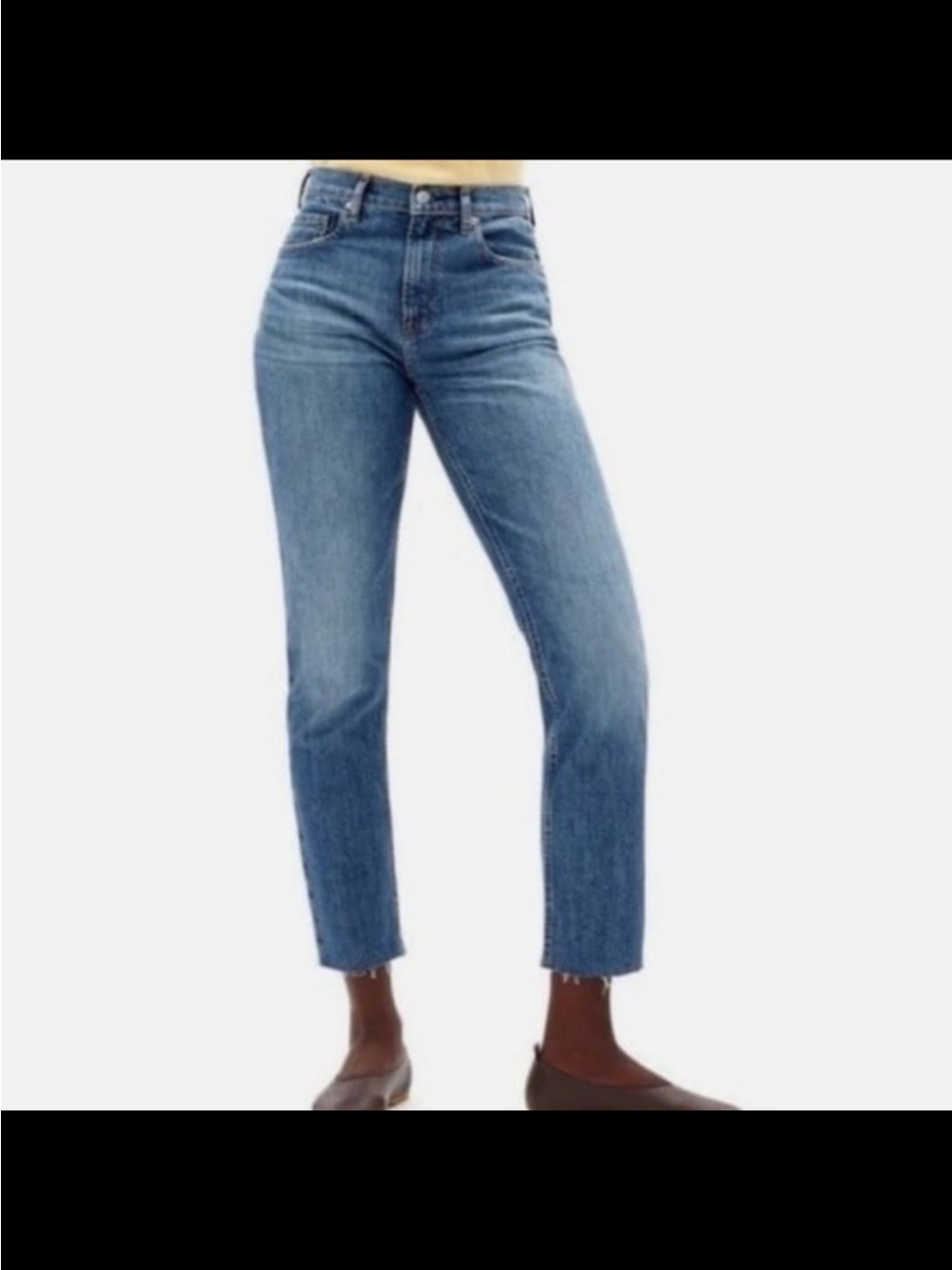 Everlane Curvy Ankle 28 Classic High-Rise Straight Blue Jeans